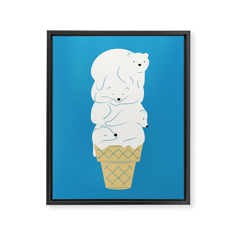 Polar Bear Ice Cream Framed Canvas Print Gallery Image 6