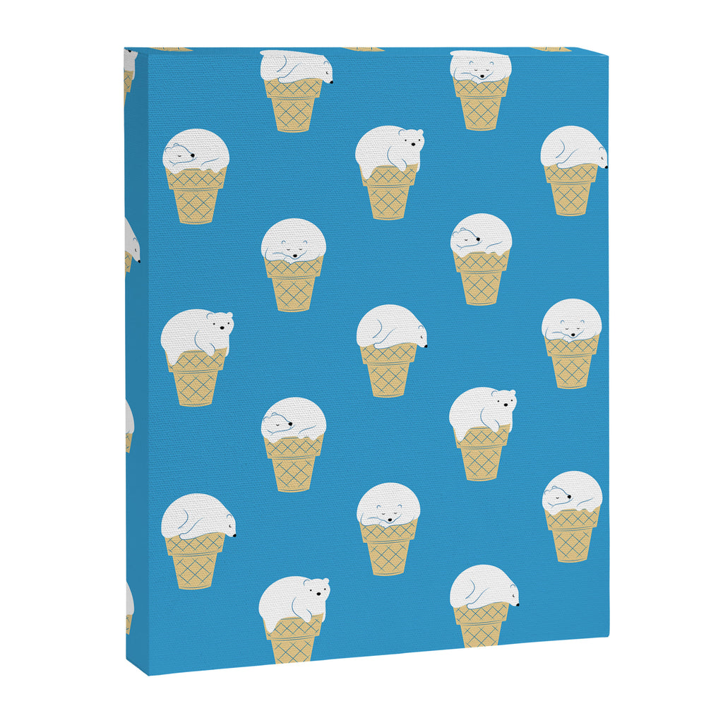 Polar Bear Ice Cream Pattern Canvas Print Gallery Image 6