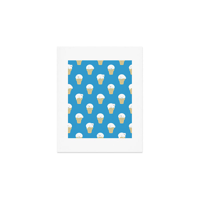 Polar Bear Ice Cream Pattern Art Print Gallery Image 1