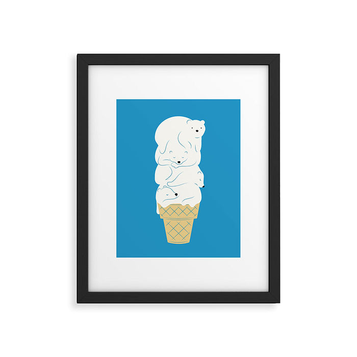 Polar Bear Ice Cream Framed Art Print Gallery Image 1