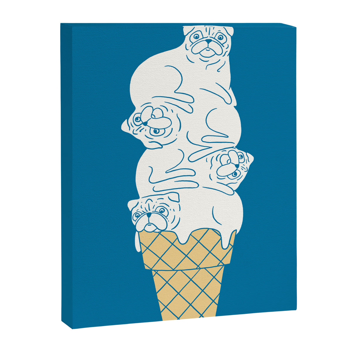 Pug Ice Cream Canvas Print Gallery Image 6