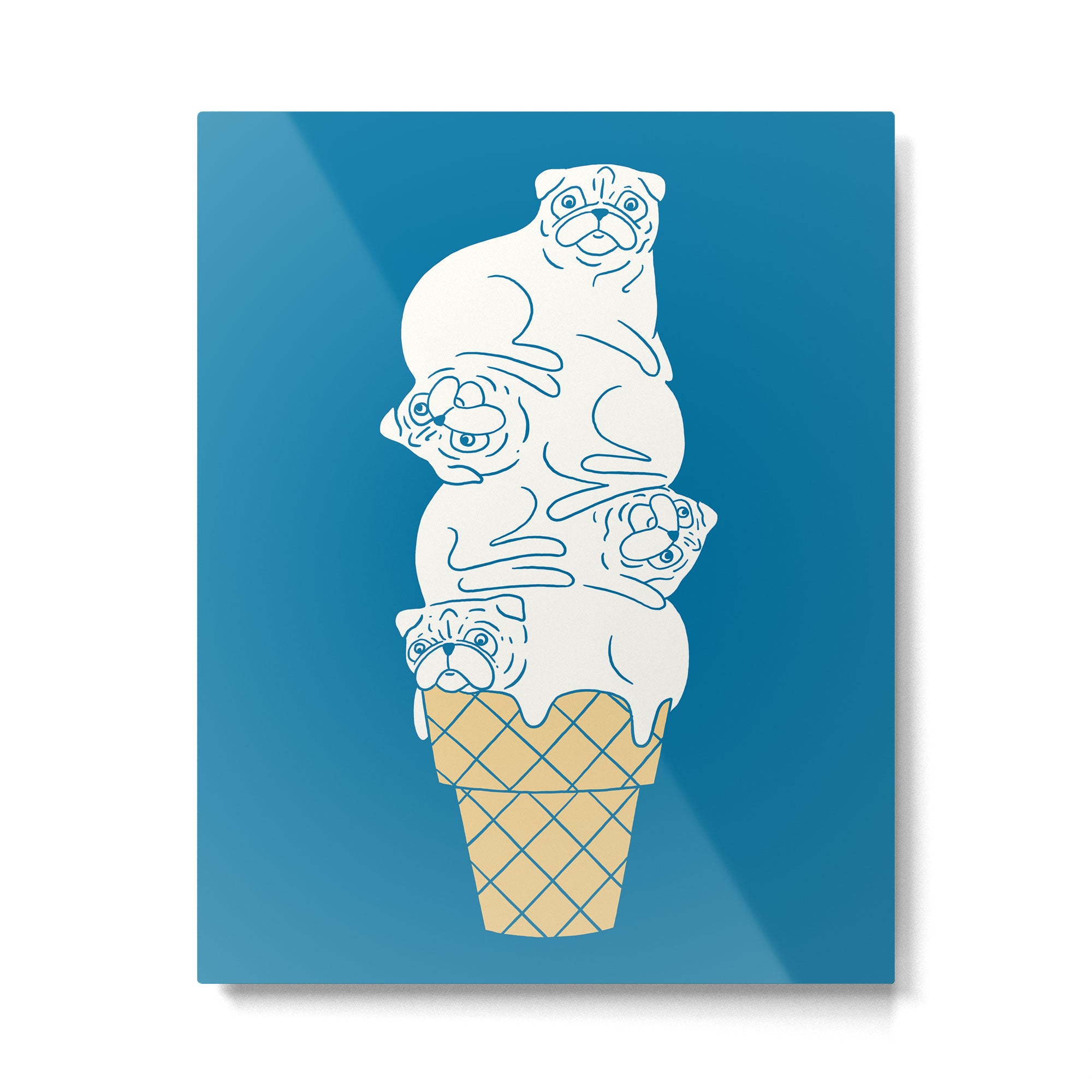 Pug Ice Cream Metal Print Gallery Image 4