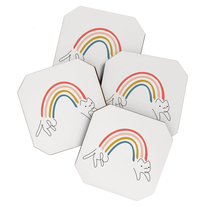 Rainbow Cat 1 Coaster Gallery Image 1