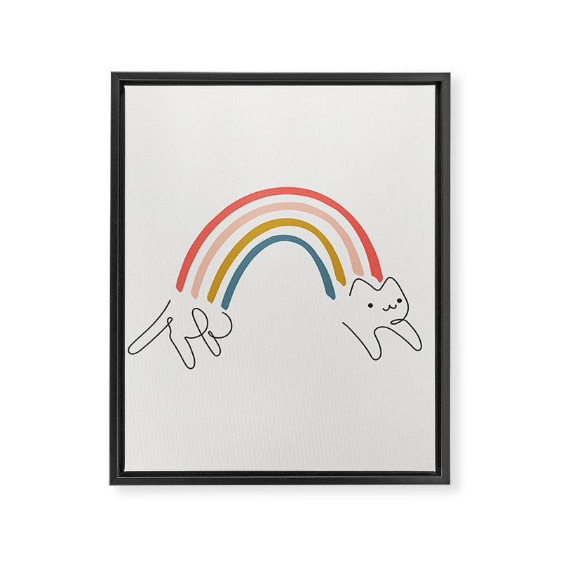 Rainbow Cat 1 Framed Canvas Print Gallery Image 8