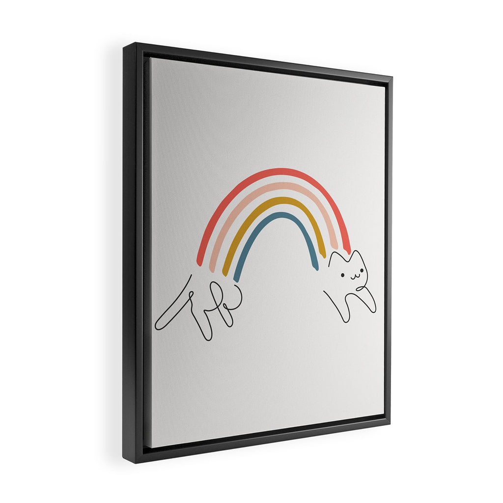 Rainbow Cat 1 Framed Canvas Print Gallery Image 2