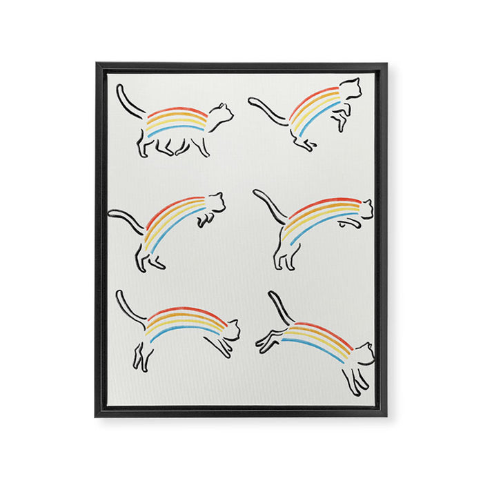 Rainbow Cat Framed Canvas Print Gallery Image 1