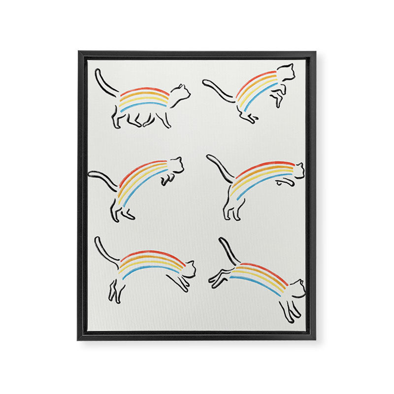 Rainbow Cat Framed Canvas Print Gallery Image 8