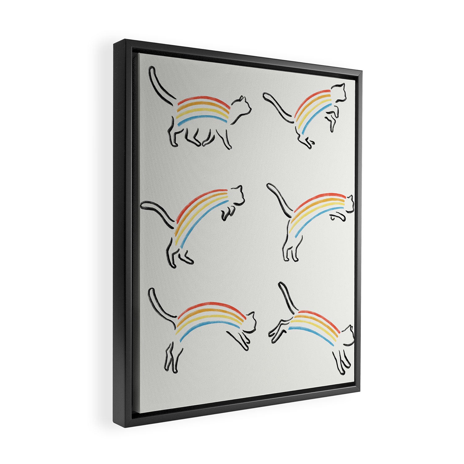Rainbow Cat Framed Canvas Print Gallery Image 2