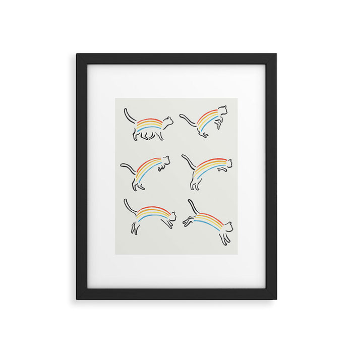 Rainbow Cat Framed Art Print Gallery Image 1