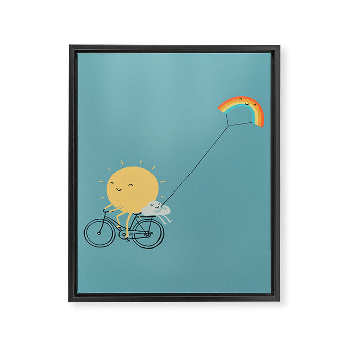 Rainbow Kite Framed Canvas Print Gallery Image 1