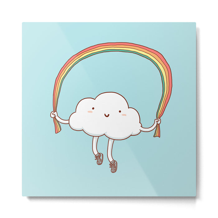 Rainbow Skipping Metal Print Gallery Image 1
