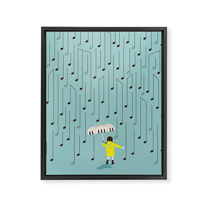 Singing in the Rain v2 Framed Canvas Print Gallery Image 1