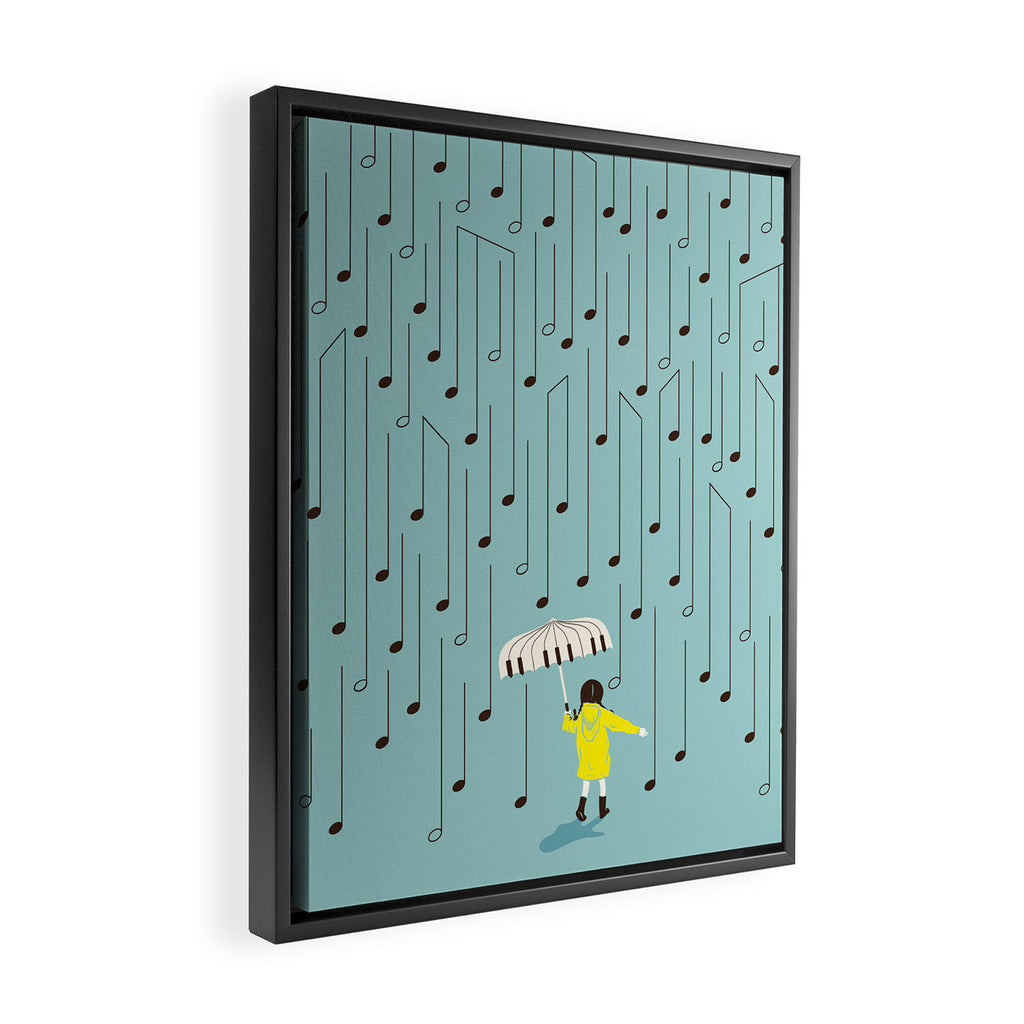 Singing in the Rain v2 Framed Canvas Print Gallery Image 2