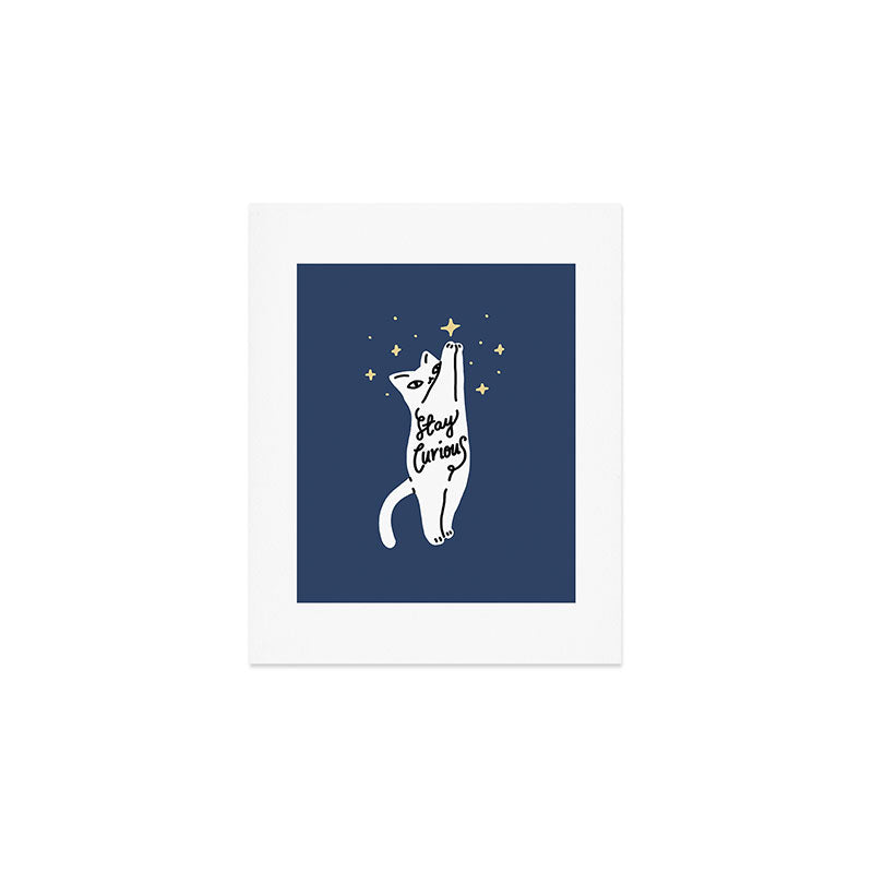 Stay Curious Cat Art Print Gallery Image 1