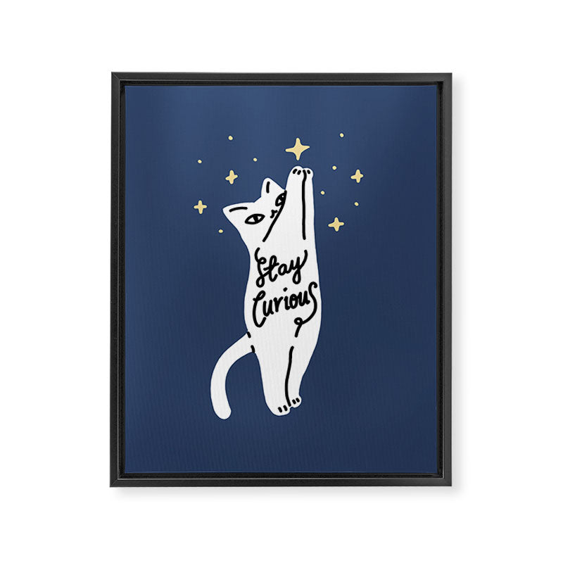 Stay Curious Cat Framed Canvas Print Gallery Image 6