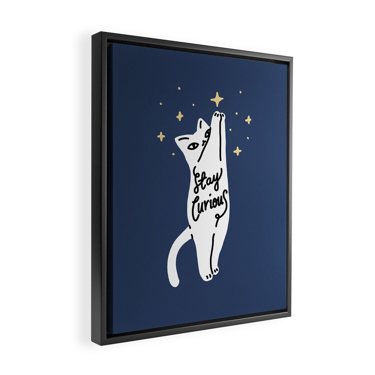 Stay Curious Cat Framed Canvas Print Gallery Image 2