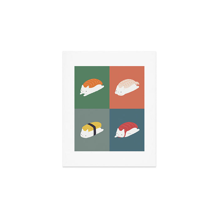 Sushi Cat 2x2 Art Print Gallery Image 1