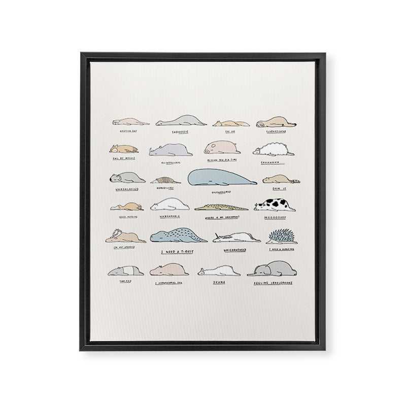 The Moody Animals (Colours) Framed Canvas Print Gallery Image 8