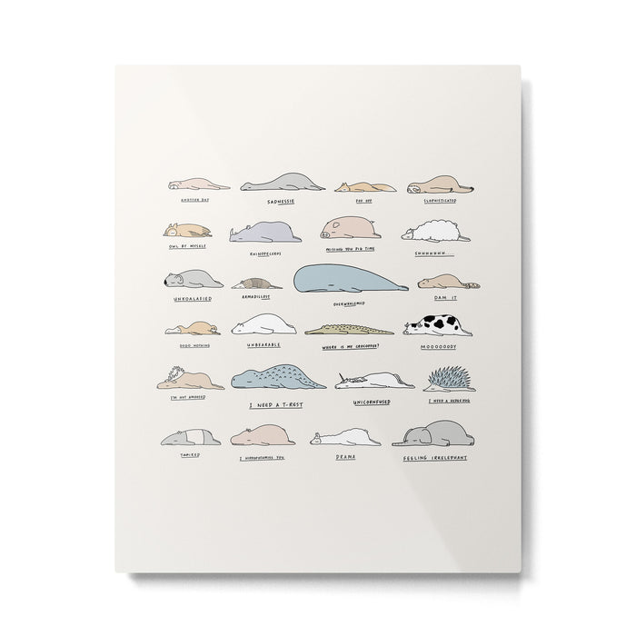 The Moody Animals (Colours) Metal Print Gallery Image 1