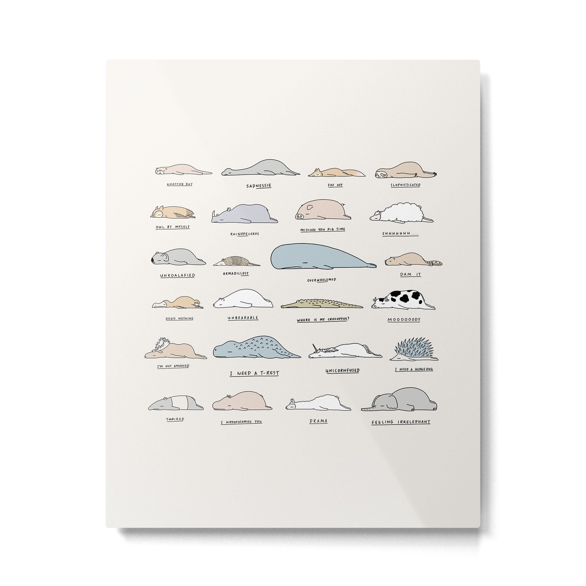The Moody Animals (Colours) Metal Print Gallery Image 6