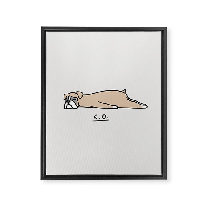 The Moody Puppies - Boxer Framed Canvas Print Gallery Image 1