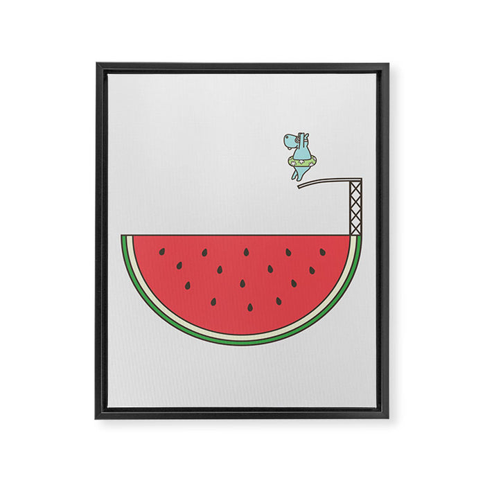 Watermelon Dive Framed Canvas Print Gallery Image 1