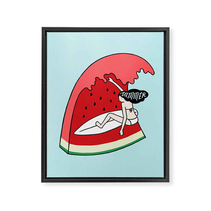 Watermelon Surf Framed Canvas Print Gallery Image 6