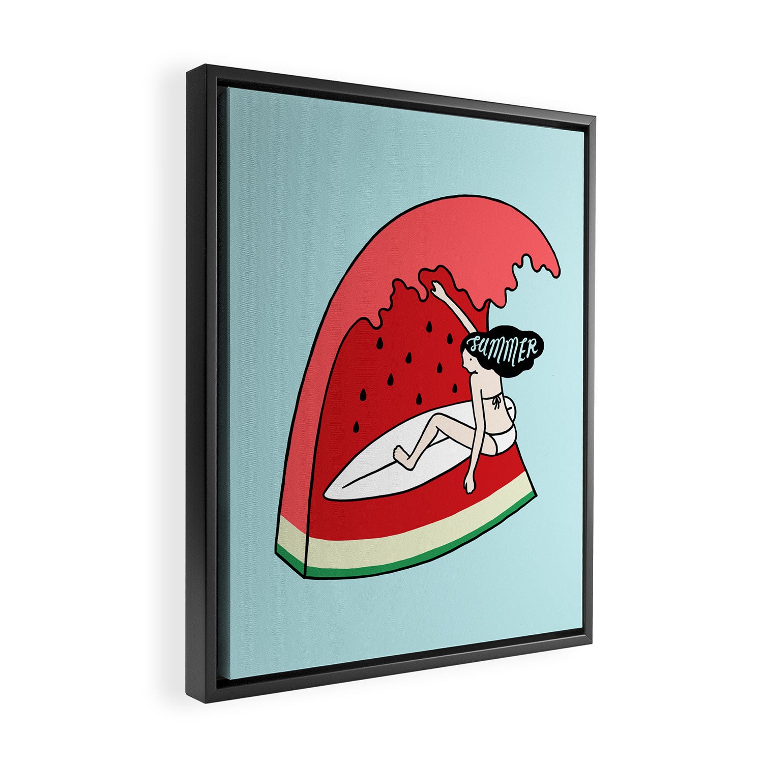 Watermelon Surf Framed Canvas Print Gallery Image 2