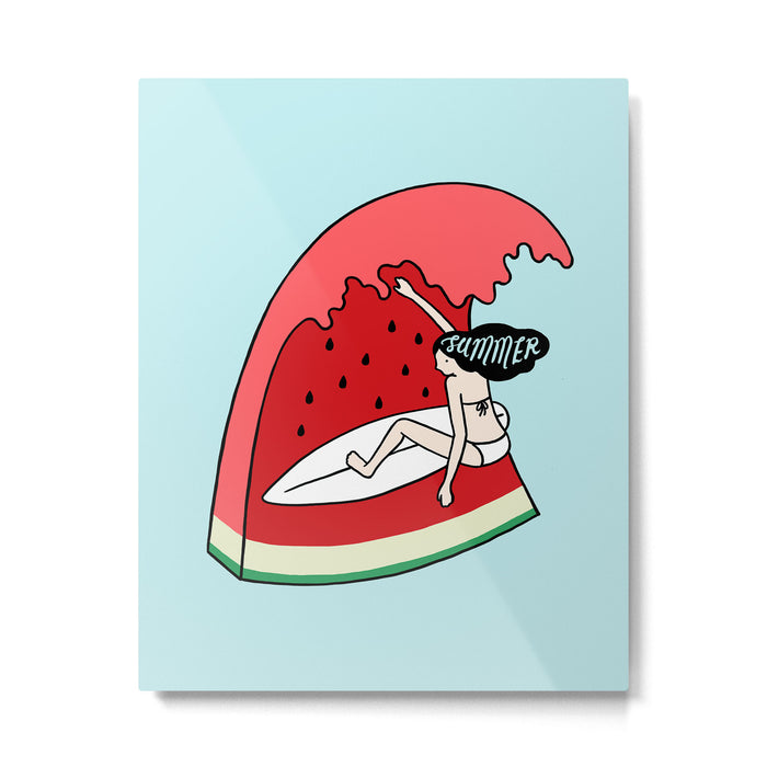 Watermelon Surf Metal Print Gallery Image 1