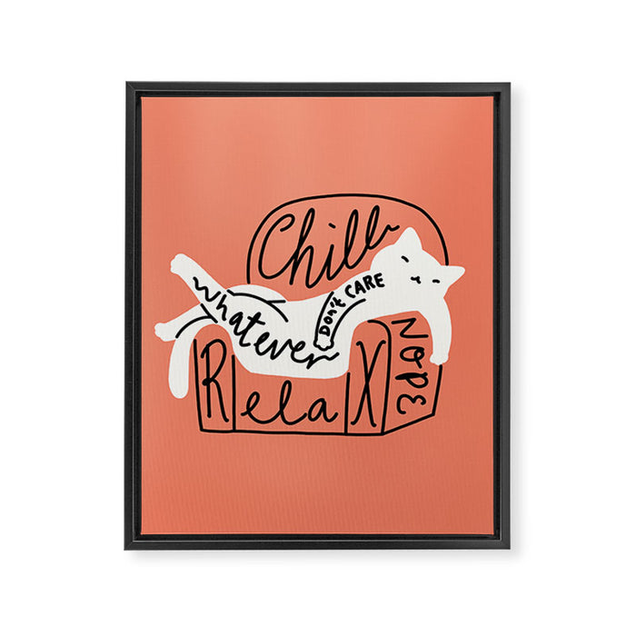 Whatever Cat Framed Canvas Print Gallery Image 1