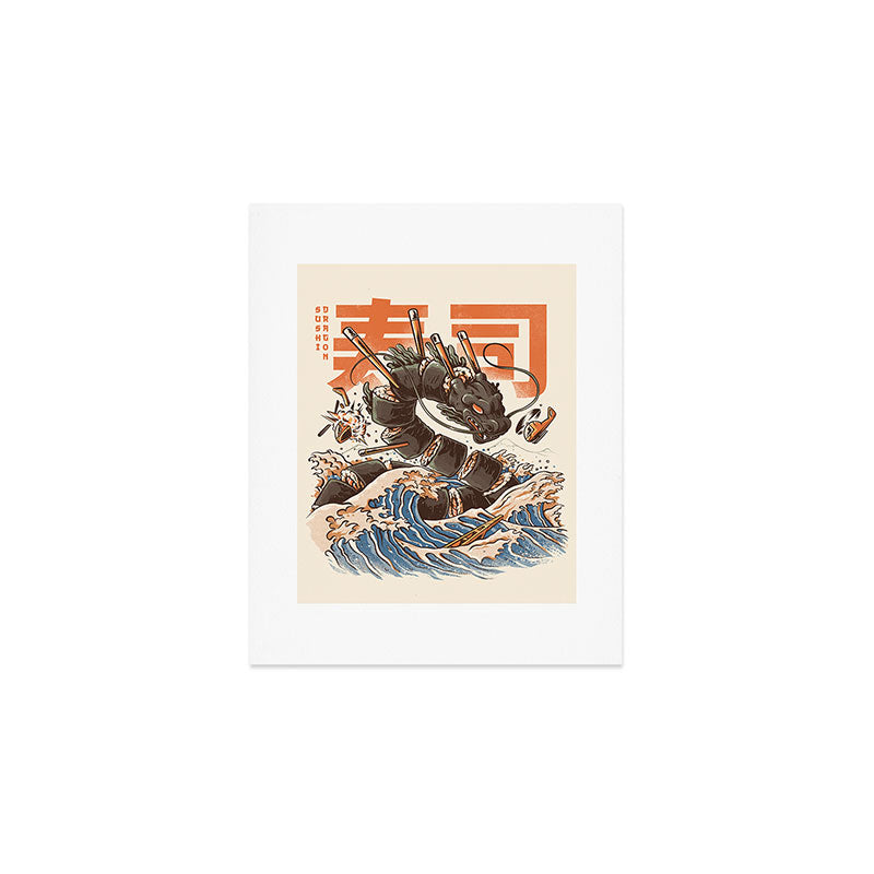 Great Sushi Dragon Art Print Gallery Image 1