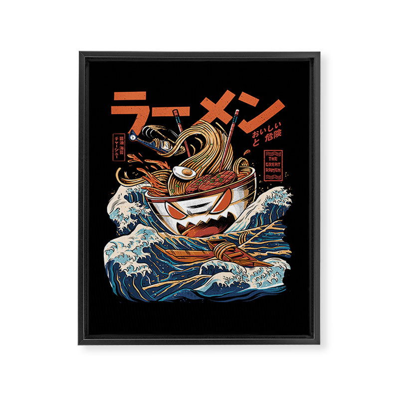 The black Great Ramen Framed Canvas Print Gallery Image 8