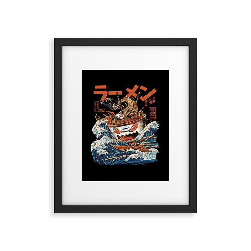 The black Great Ramen Framed Art Print Gallery Image 6
