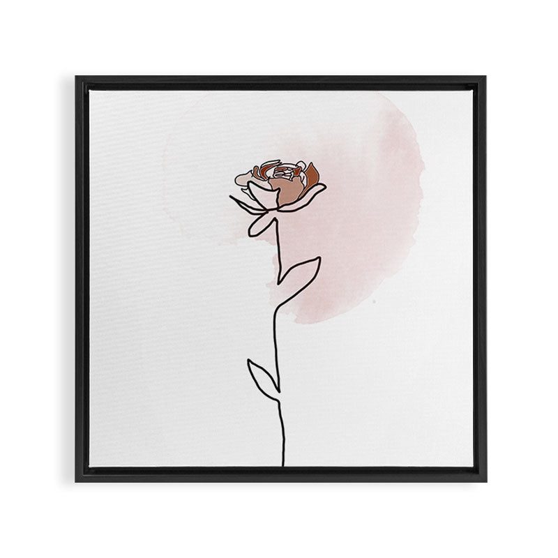 Linear Rose Framed Canvas Print Gallery Image 3