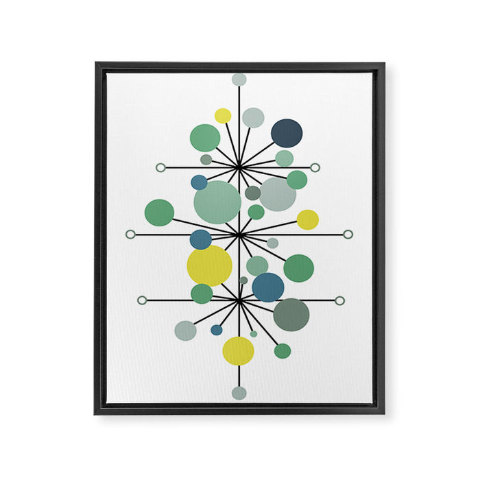 Atomic Age Nuclear Abstract Motif â Mid Century Modern Pattern Framed Canvas Print Gallery Image 1