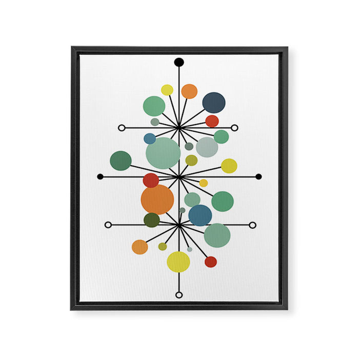 Atomic Age Nuclear Abstract Motif â Mid Century Modern Pattern Framed Canvas Print Gallery Image 1