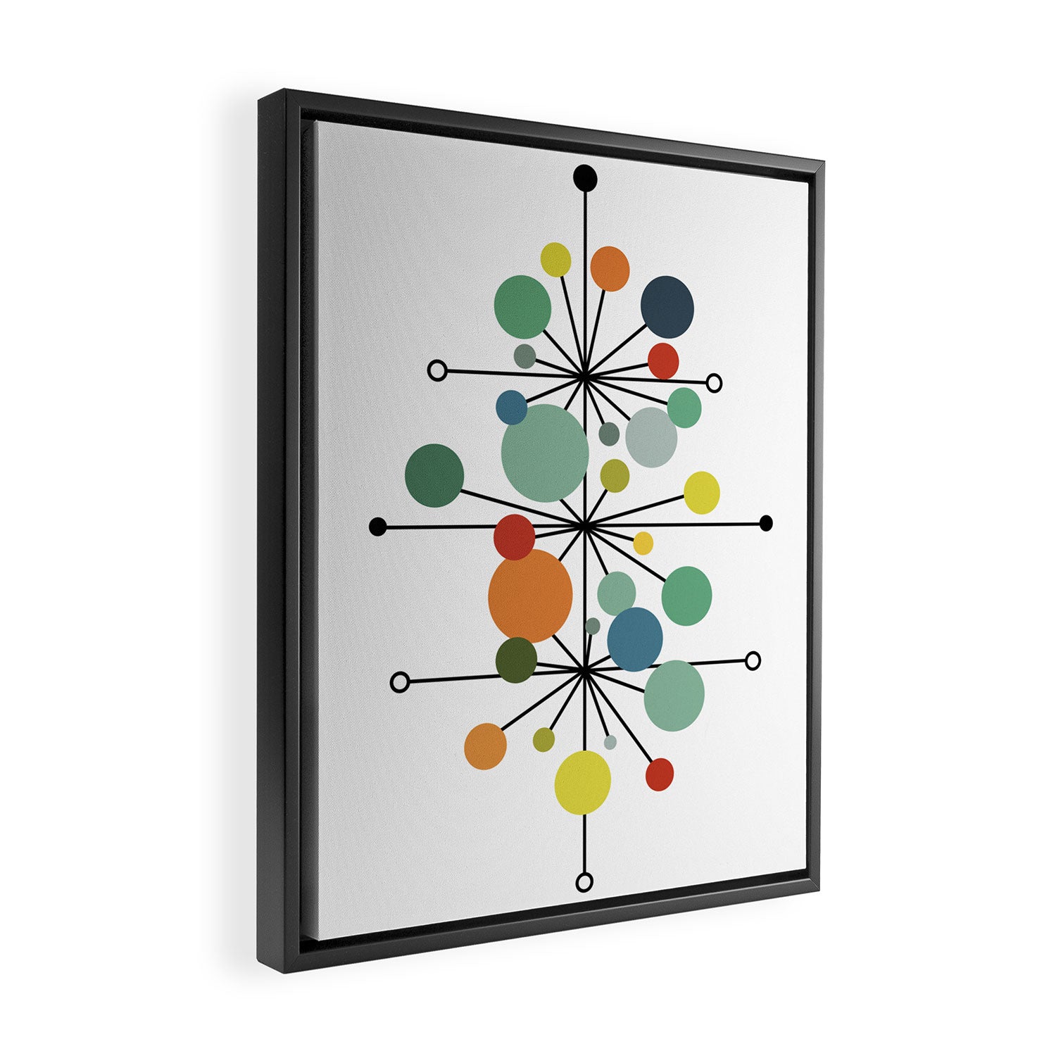 Atomic Age Nuclear Abstract Motif â Mid Century Modern Pattern Framed Canvas Print Gallery Image 2