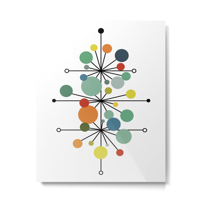 Atomic Age Nuclear Abstract Motif â Mid Century Modern Pattern Metal Print Gallery Image 1