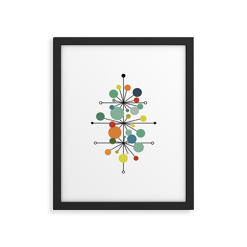 Atomic Age Nuclear Abstract Motif â Mid Century Modern Pattern Framed Art Print Gallery Image 6