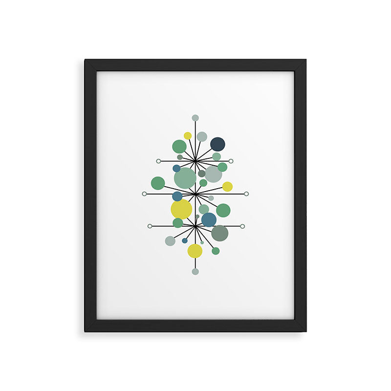 Atomic Age Nuclear Abstract Motif â Mid Century Modern Pattern Framed Art Print Gallery Image 6
