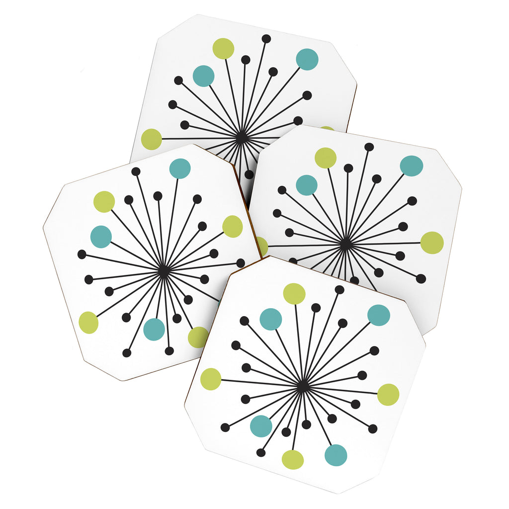 Atomic Age Nuclear Motif â Mid Century Modern Coaster Gallery Image 1