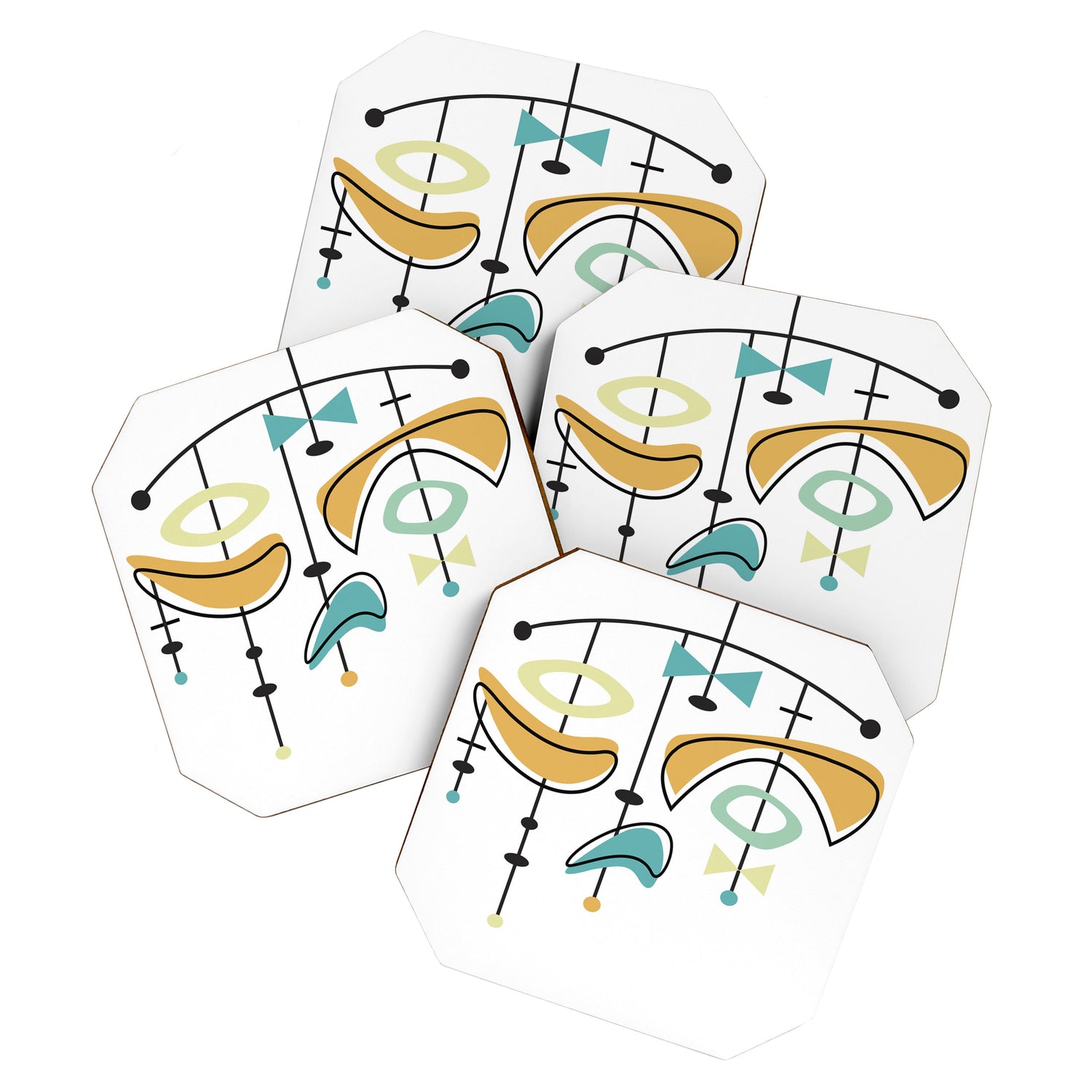 Mid Century Modern Abstract Atomic Age Coaster Gallery Image 1