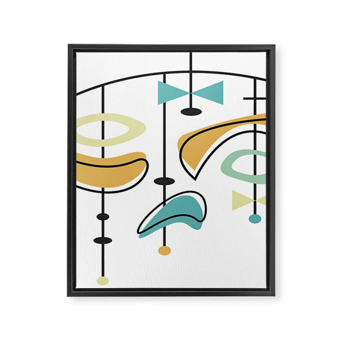 Mid Century Modern Abstract Atomic Age Framed Canvas Print Gallery Image 1