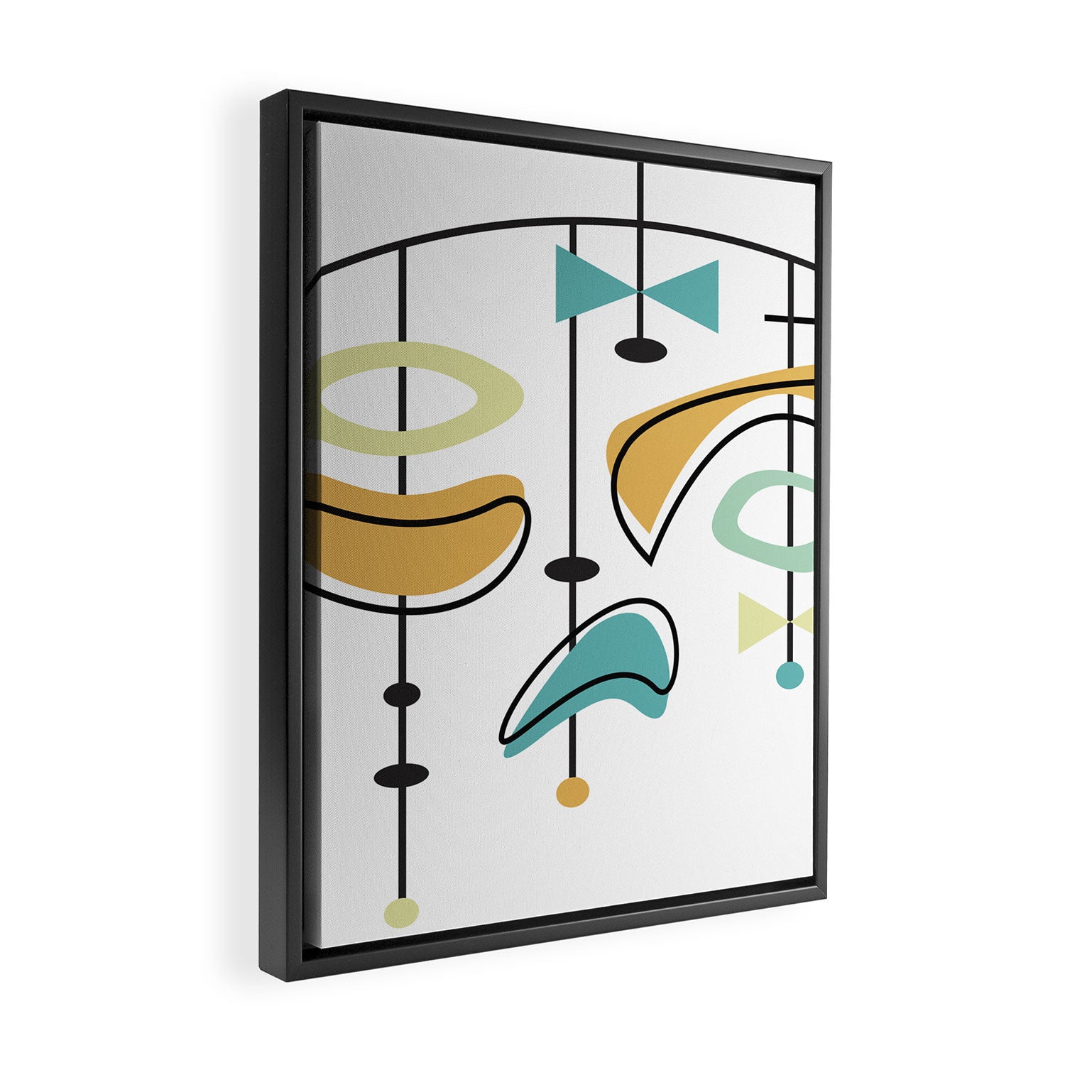 Mid Century Modern Abstract Atomic Age Framed Canvas Print Gallery Image 2