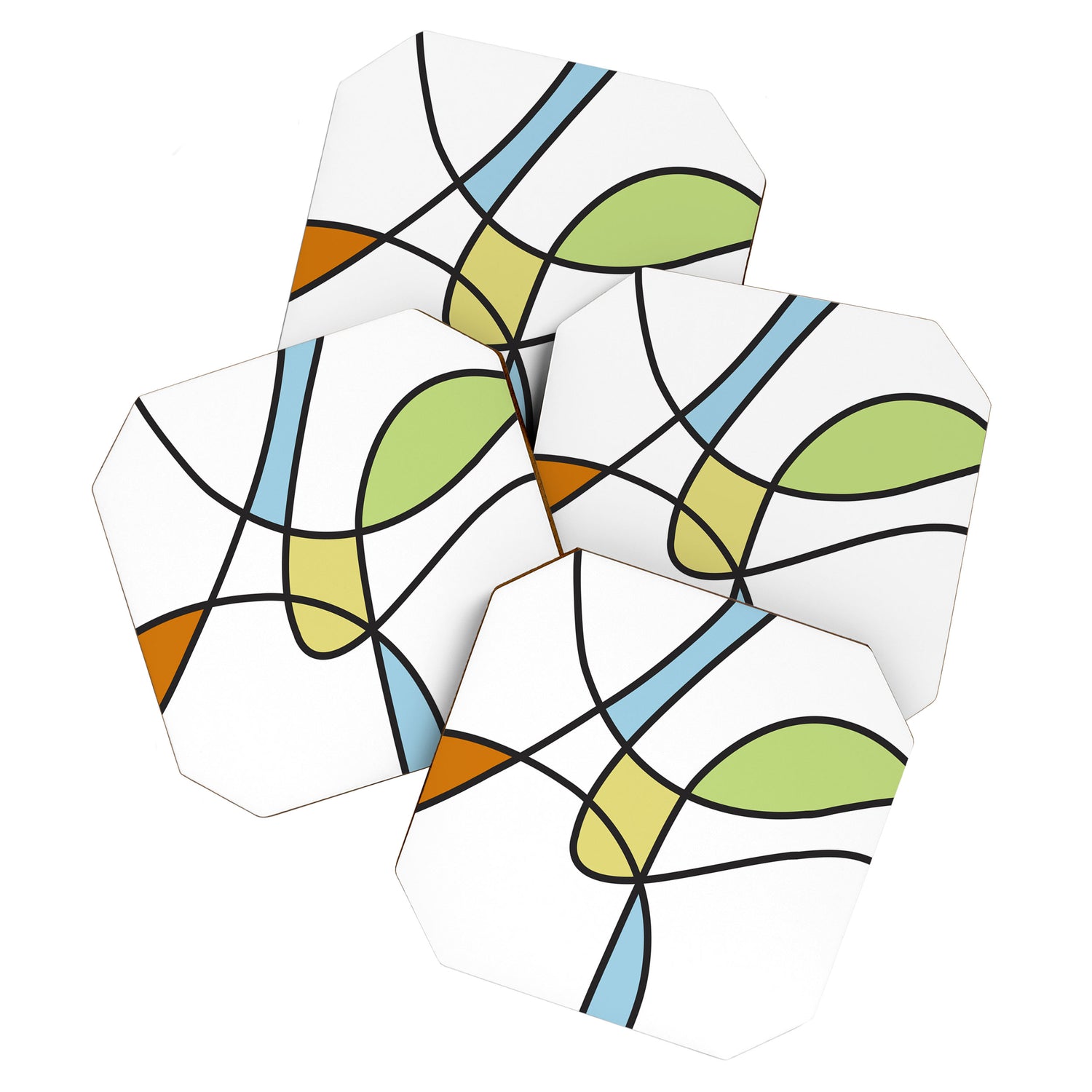 Mid Century Modern Abstract Design Coaster Gallery Image 1