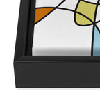 Mid Century Modern Abstract Design Framed Canvas Print Gallery Image 3