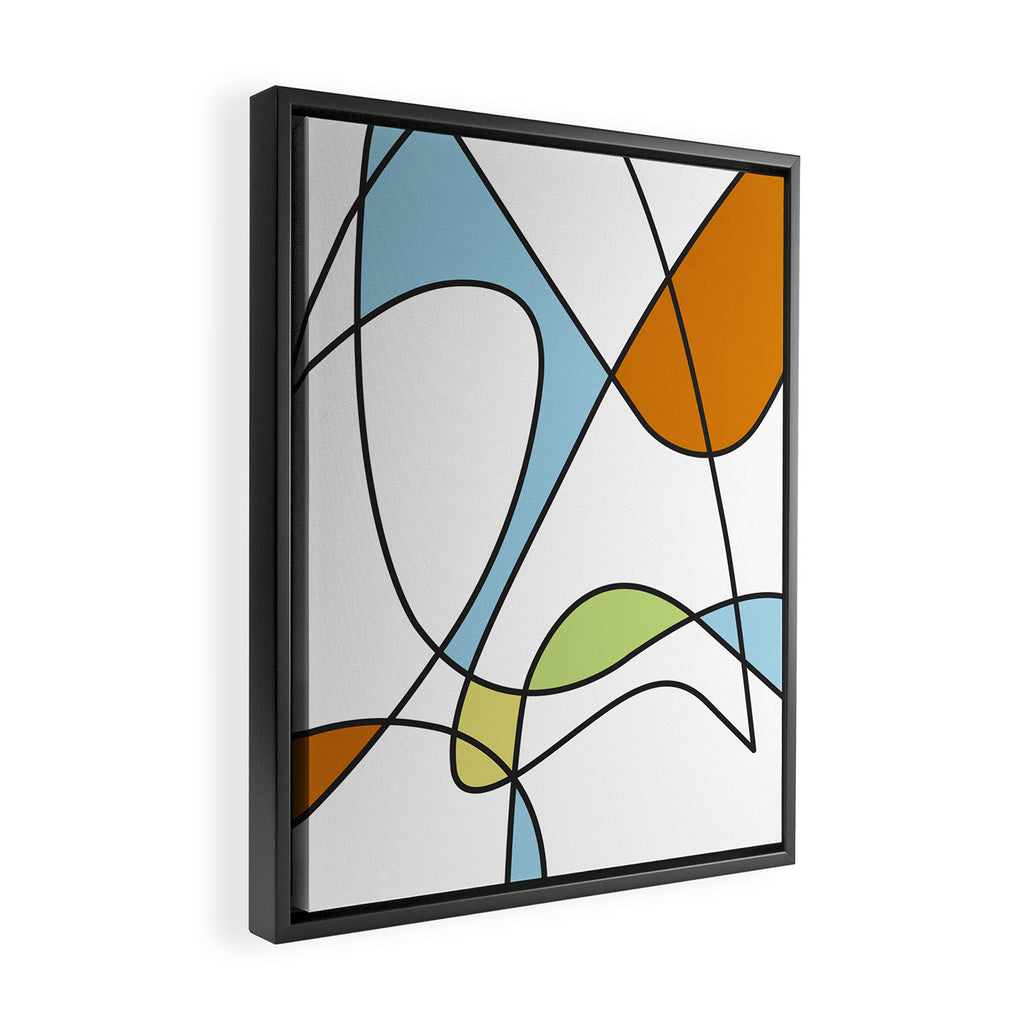 Mid Century Modern Abstract Design Framed Canvas Print Gallery Image 2
