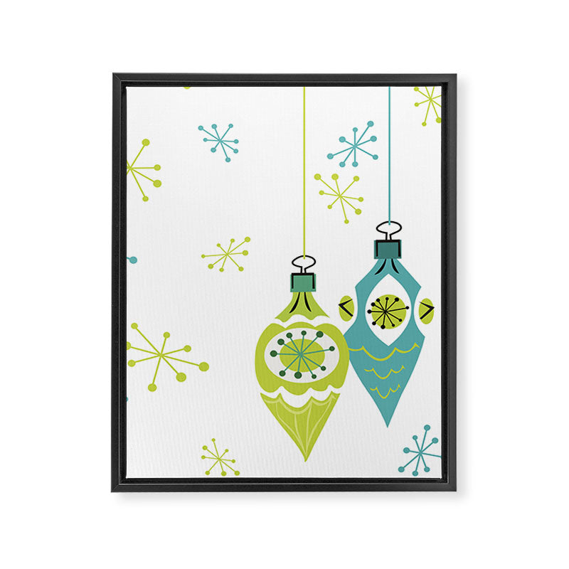 Mid Century Modern Christmas Ornaments Framed Canvas Print Gallery Image 8