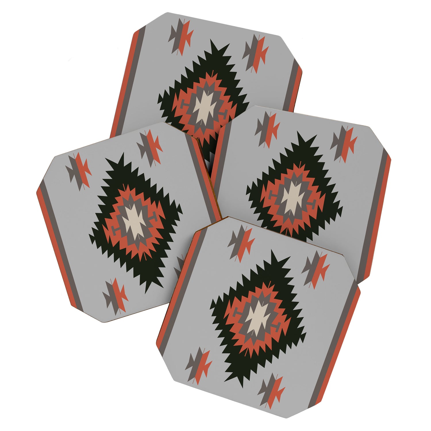 New Mexico Southwest Santa Fe Tribal Indian Pattern Coaster Gallery Image 1