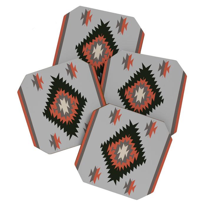 New Mexico Southwest Santa Fe Tribal Indian Pattern Coaster Gallery Image 1